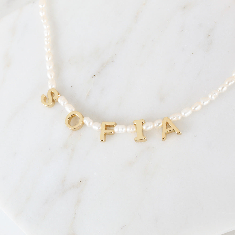 Pearls Name Necklace